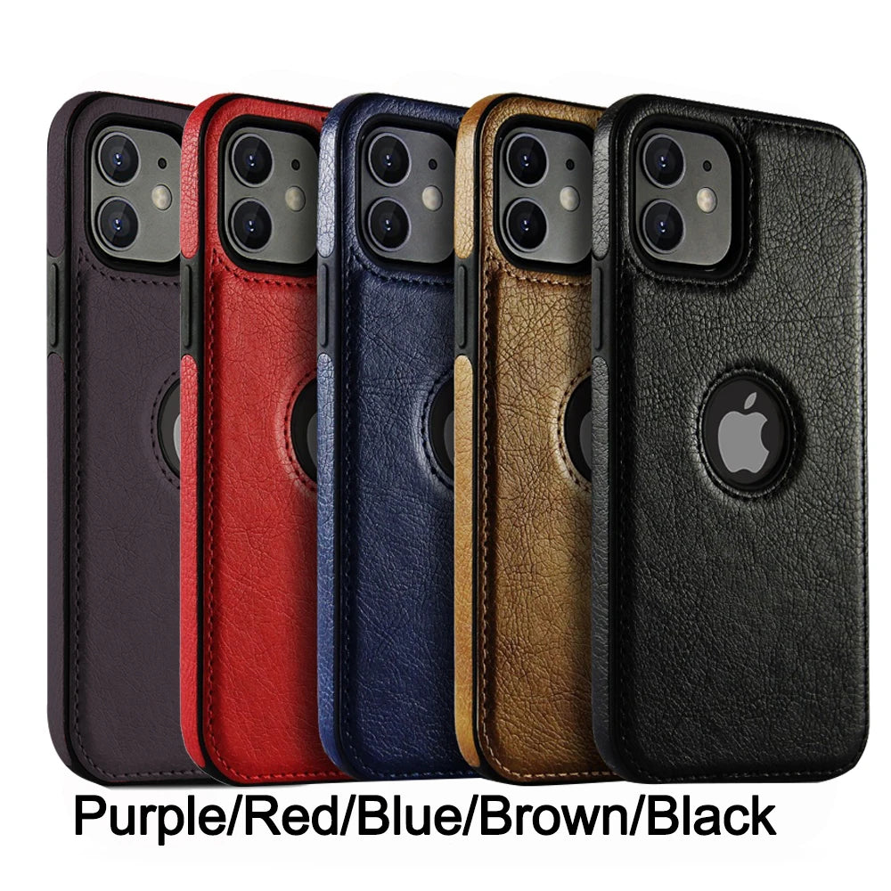 Ultra Thin Shockproof Leather Case for iPhone 15-11 Pro Axl