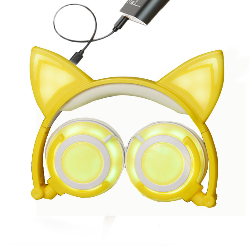 Cat Ear Headphones with LED Glow & Foldable Design | Axl LED Cat Ear Headphones Axl 黑粉色