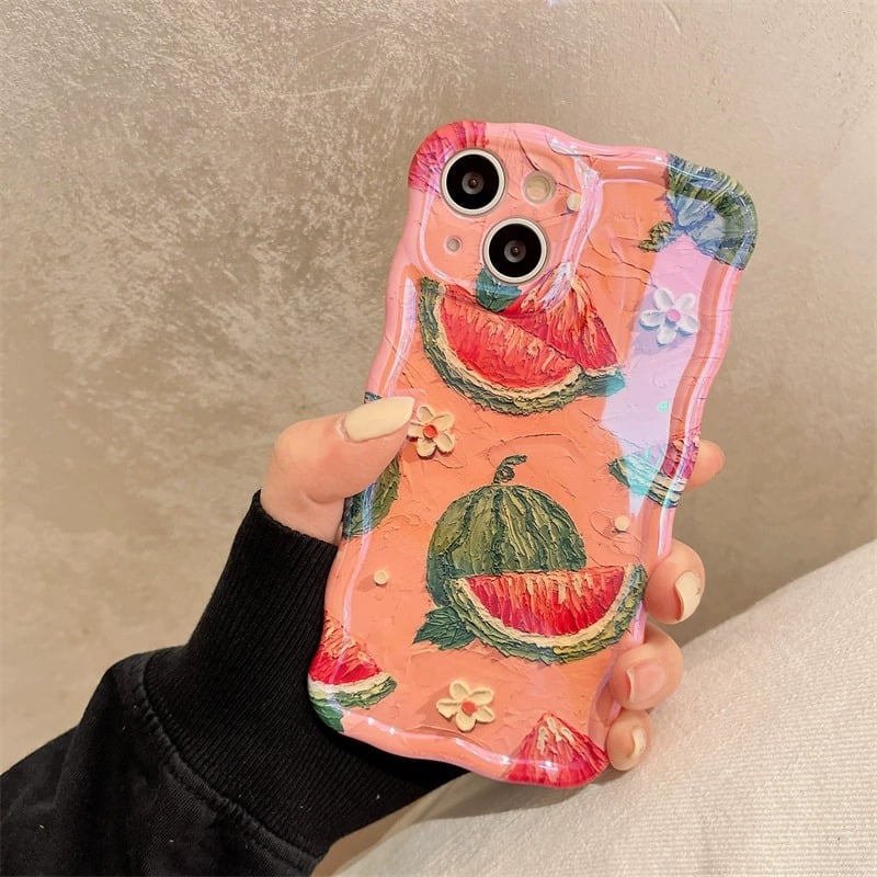 Artistic Oil Painting Watermelon Phone Case Axl Cherry / iPhone 12 Pro