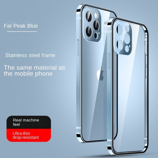 Stainless Steel iPhone Case 14/13/12 – Anti-Fingerprint Cover
