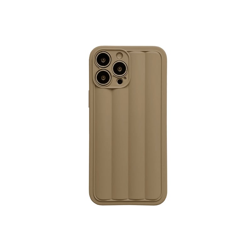 Creative Striped Phone Case in Milk Tea Color Axl Coffee / iPhone13