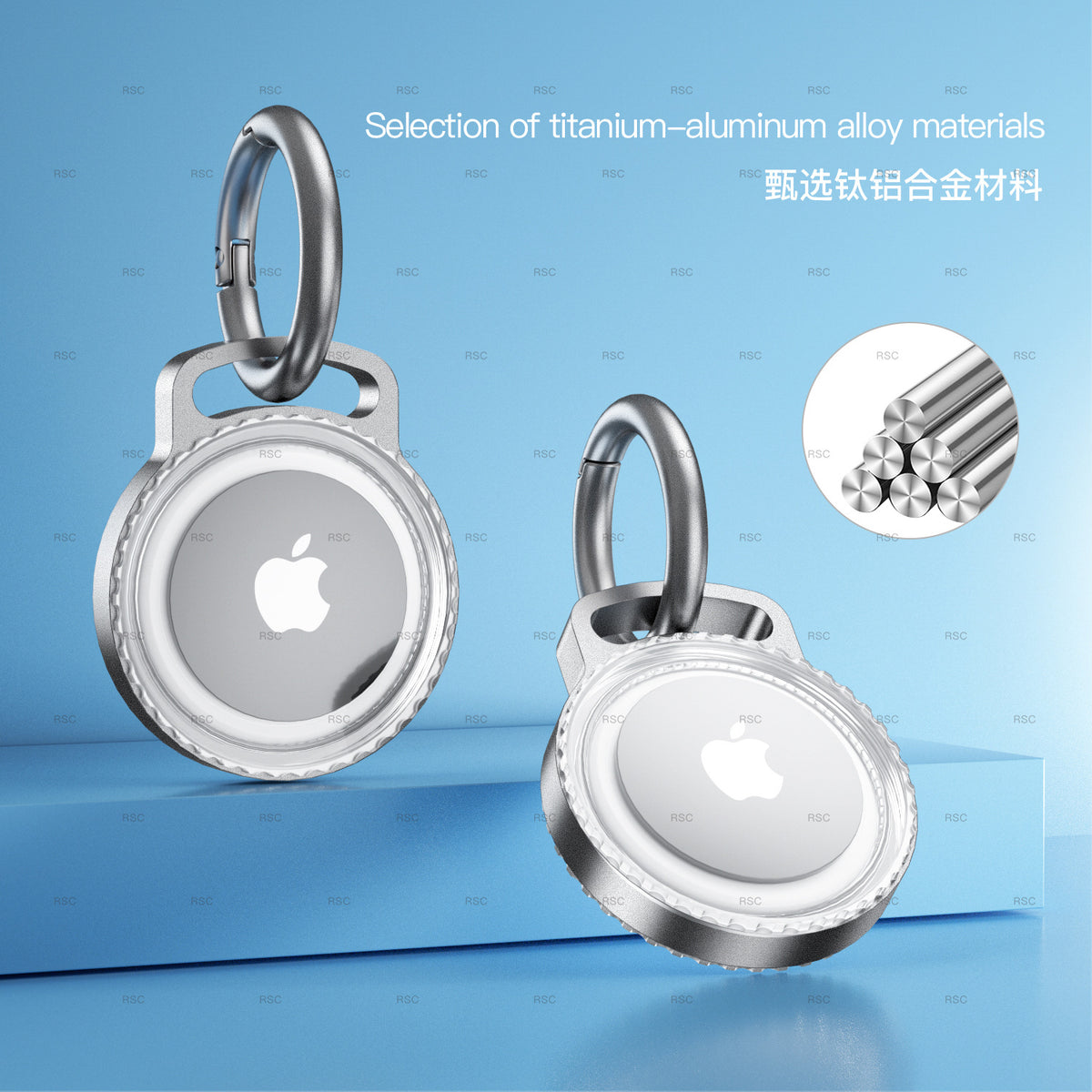 AirTag Metal Protective Case with Keychain and Waterproof Axl