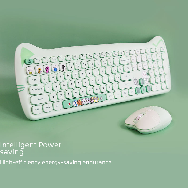 Wireless Keyboard and Mouse Set for Girls (Punk Style) Axl