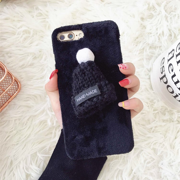 New Plush Hats for iPhone 7/8 Plus - Christmas Theme Axl Black / iPhone14plus