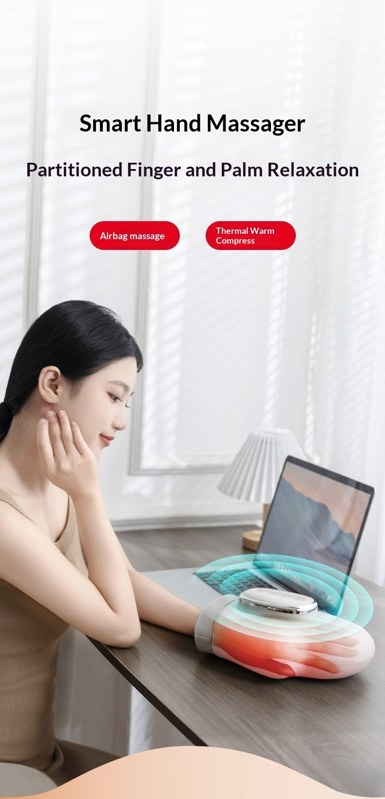 Wireless Hand Massager with Hot Compress Axl