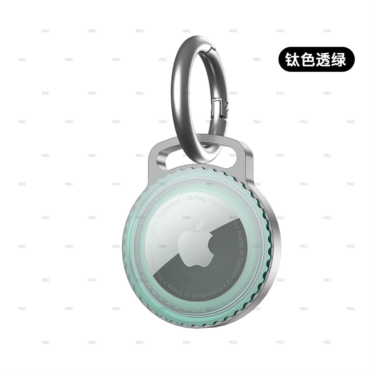 AirTag Metal Protective Case with Keychain and Waterproof Axl Transparent green / airtag aluminum alloy protective shell