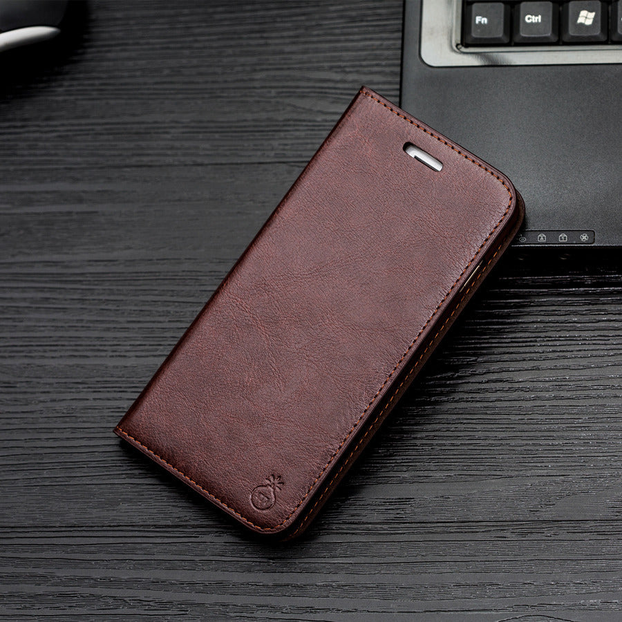 Leather Flip Holster Cover for Apple Phones Axl Brown / iPhone XR 6.1
