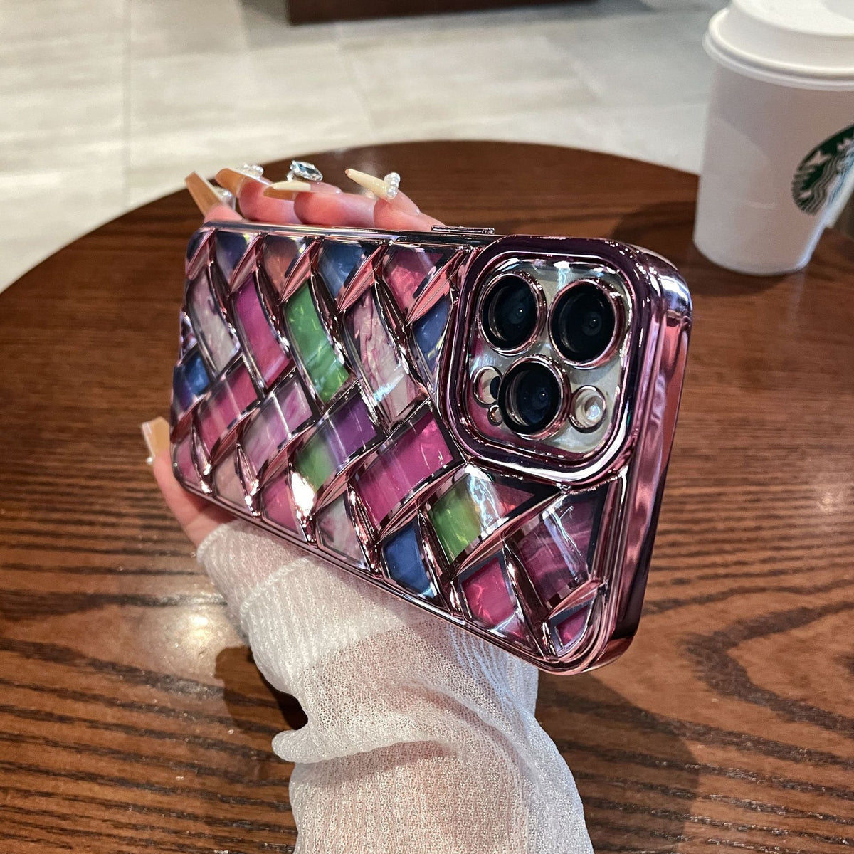Electroplated Woven iPhone Case – TPU Color Shell Cover