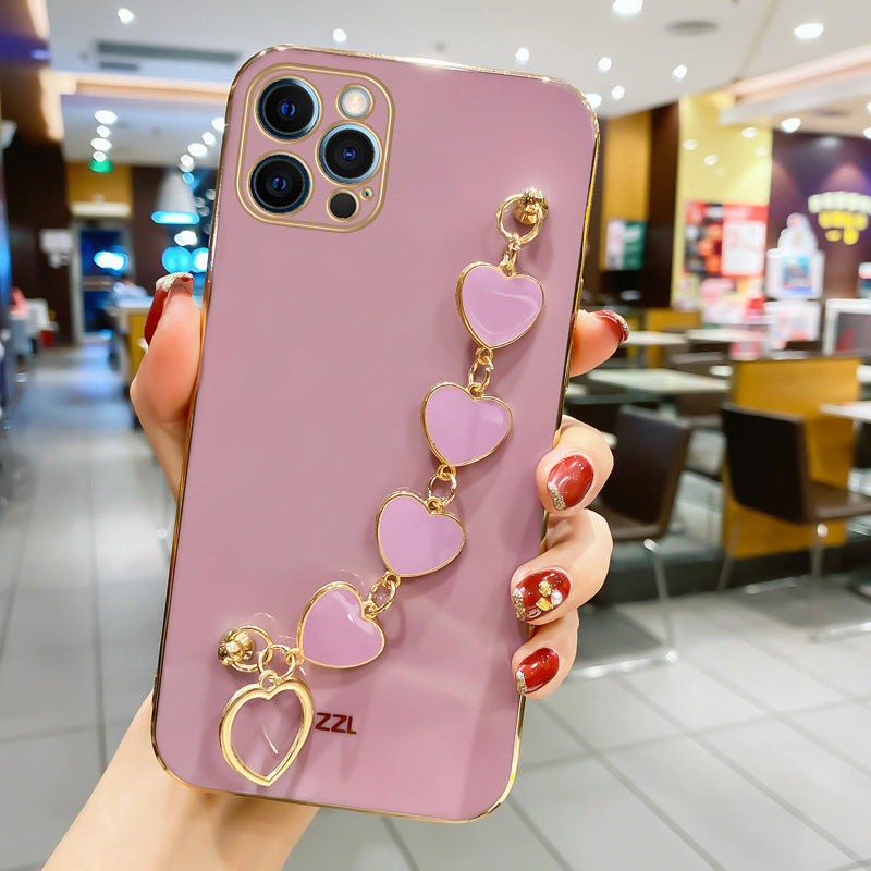 iPhone 15 Pro Max Rhinestone Bracelet Silicone Case – 6D Design