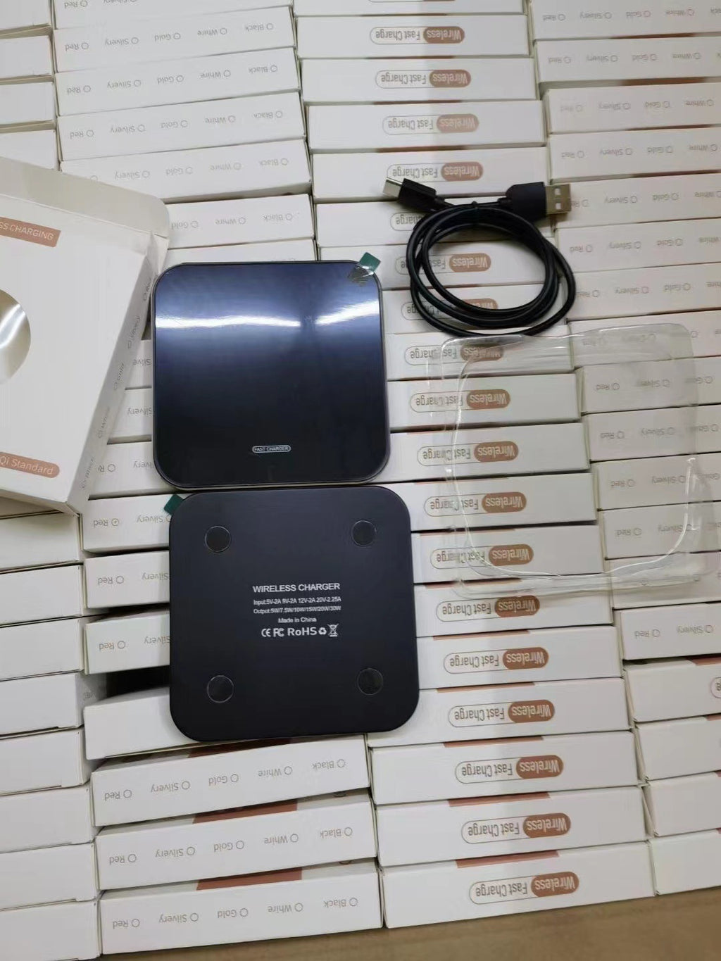 30W Wireless Charging Pad with Aluminum Alloy Design Axl Mirror White / Square mirror wireless charge 15W