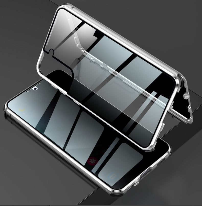 Metal Shield Dual-Sided Glass Case for Samsung S21–S23