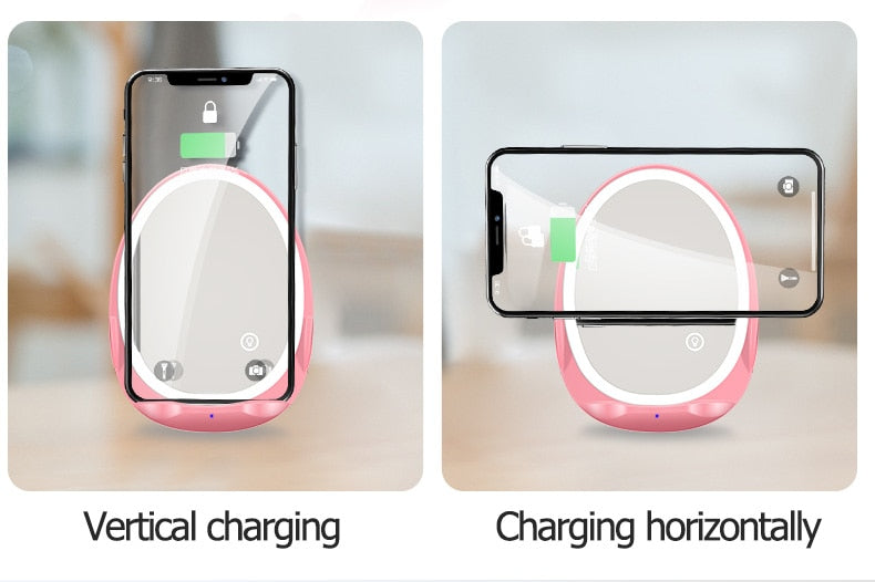 Portable Stand Mirror with Light and Wireless Charger Axl