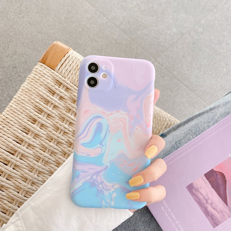 Watercolor Ink Painting Phone Case for Apple Devices Axl BluePink / 11pro max