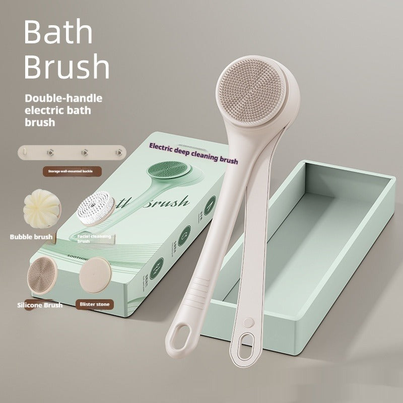Electric Dual-Handle Bath Brush – Rechargeable Long Handle Scrubber Axl