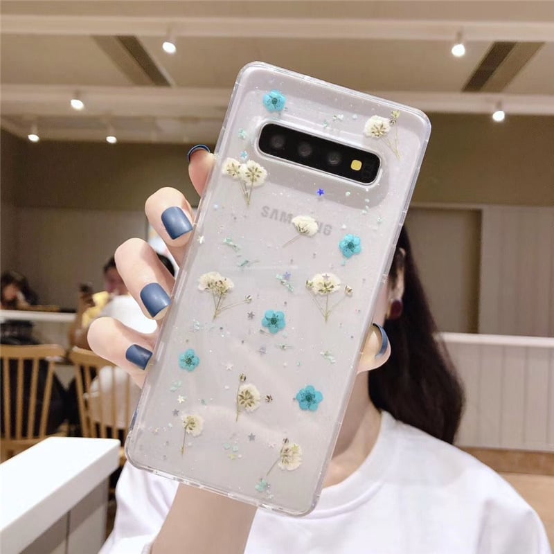 Floral Epoxy Phone Case Design with Durable Protection Axl Blue / S20plus