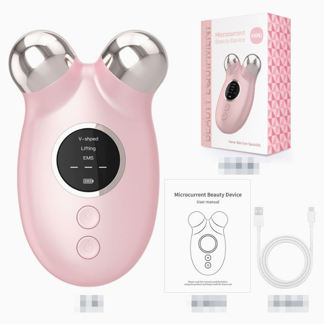 EMS Facial V-line Massager Axl Cherry blossom powder English version