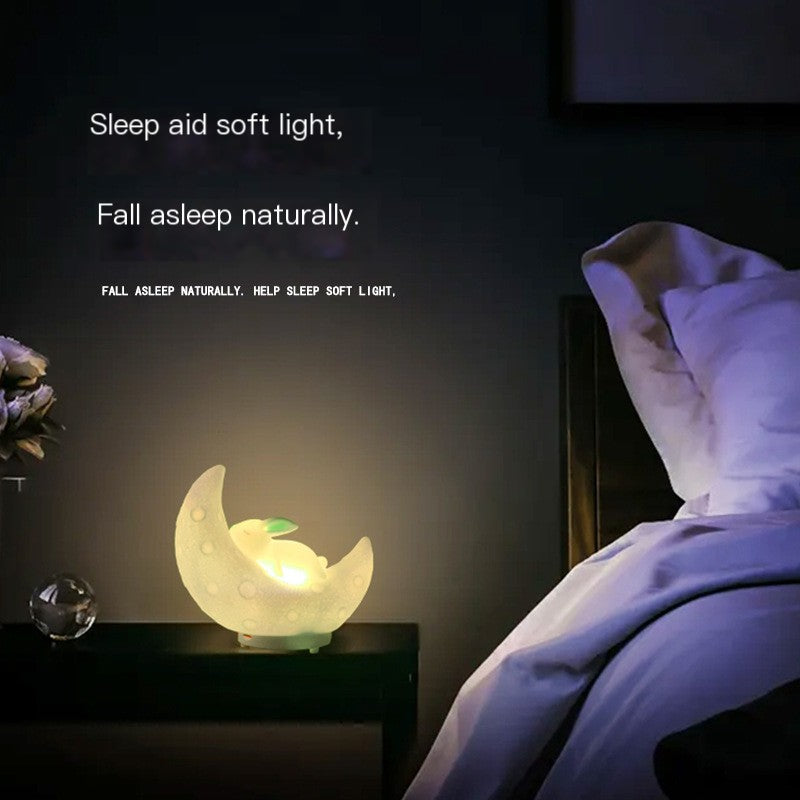 Rabbit Moon Lamp Bluetooth Speaker – Colorful LED Night Light Bluetooth Lamp Speaker Axl