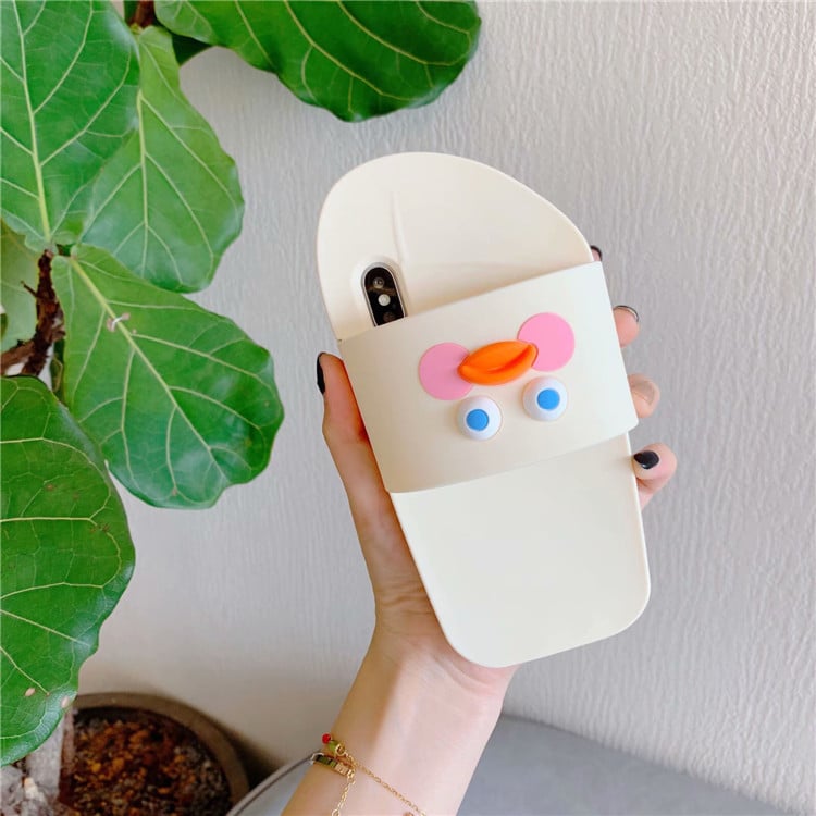 Cartoon Hyaluronic Acid Duck Slippers for iPhone Cases Axl White / Iphone 11Pro Max