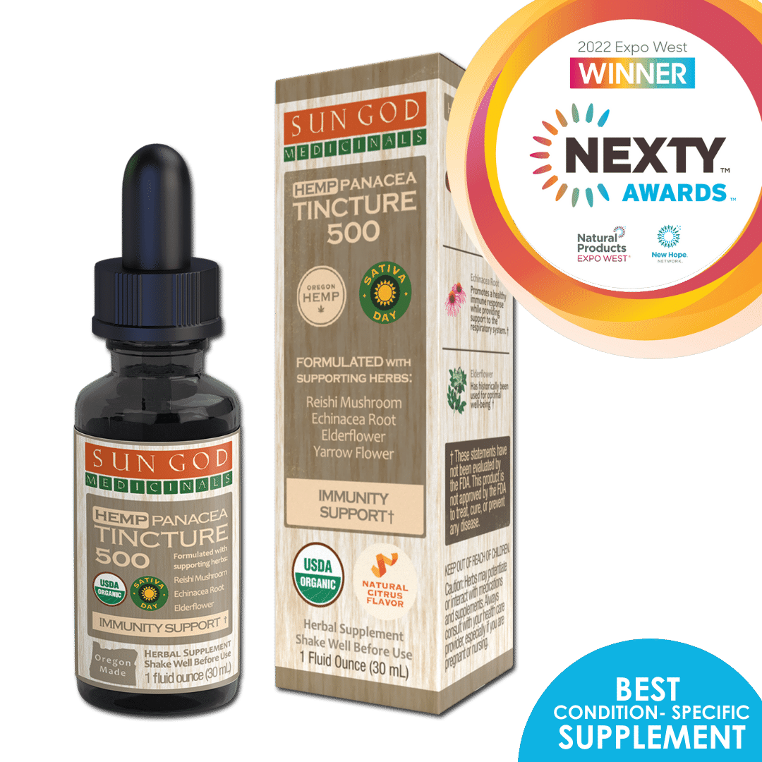 Organic Panacea Immune Support Hemp Tincture 500 Axl