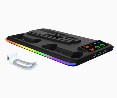 PS5 Charging Dock with RGB Light for Controllers and Headset Axl New Black