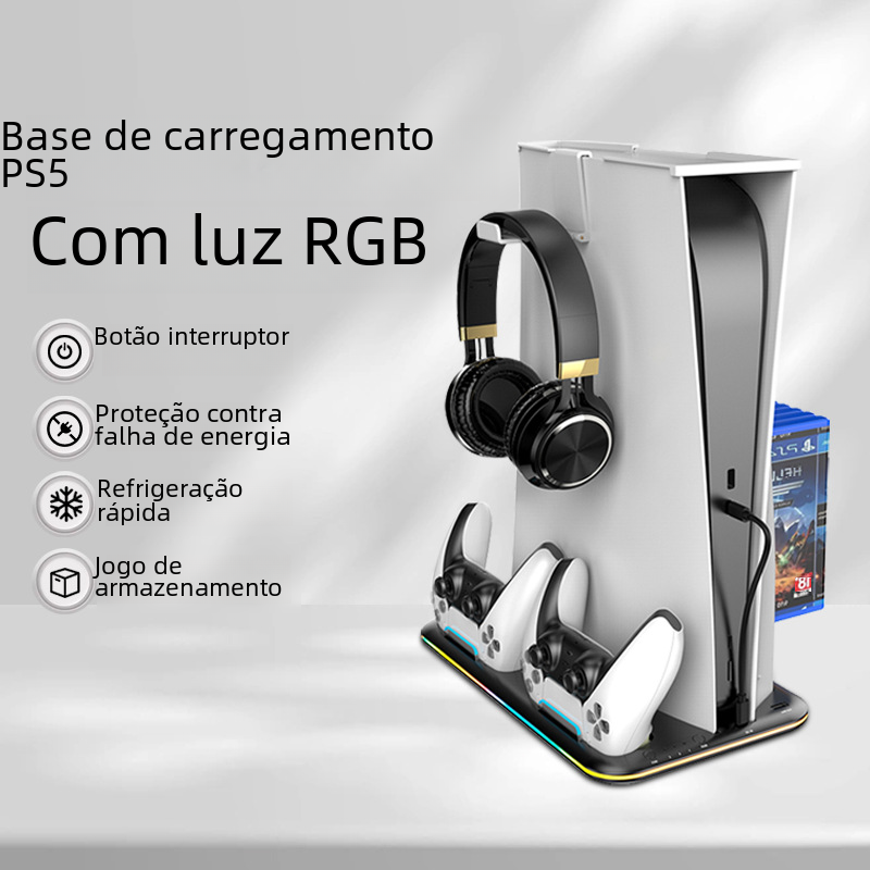 PS5 Charging Dock with RGB Light for Controllers and Headset Axl