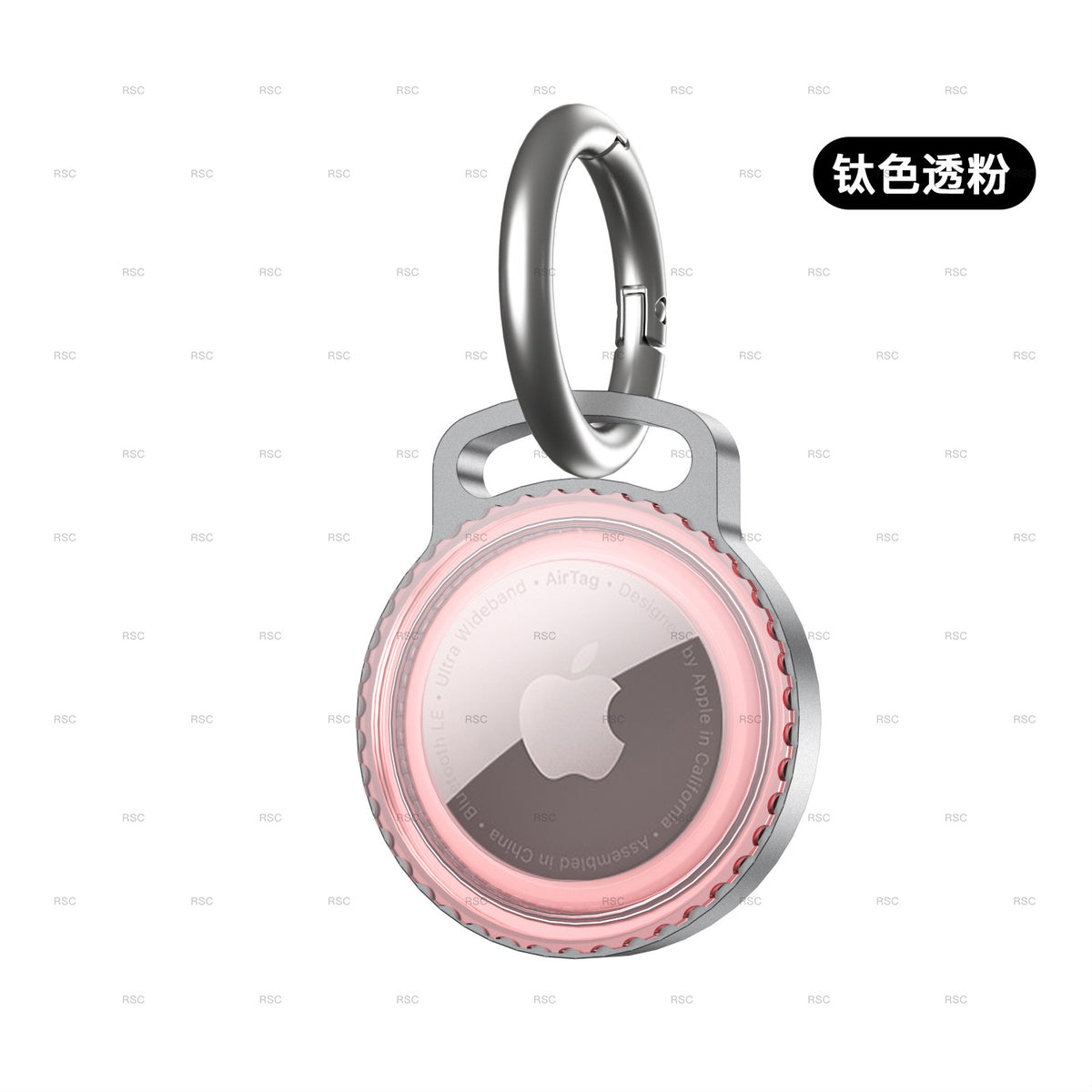 AirTag Metal Protective Case with Keychain and Waterproof Axl Transparent pink / airtag aluminum alloy protective shell