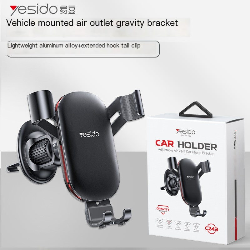 Yesido Gravity Car Phone Holder – Aviation Aluminium Vent Mount Car Phone Mount Axl