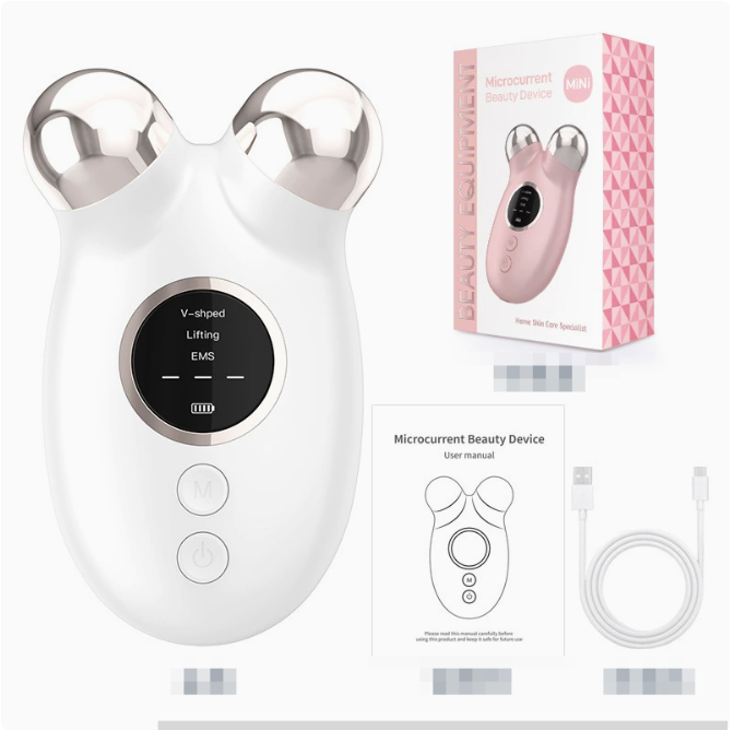 EMS Facial V-line Massager Axl pearl white English version