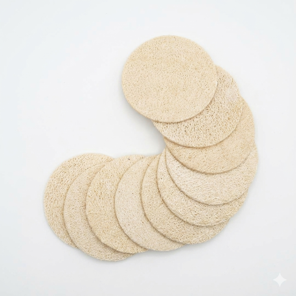 10-Pack Natural Loofah Pads Axl