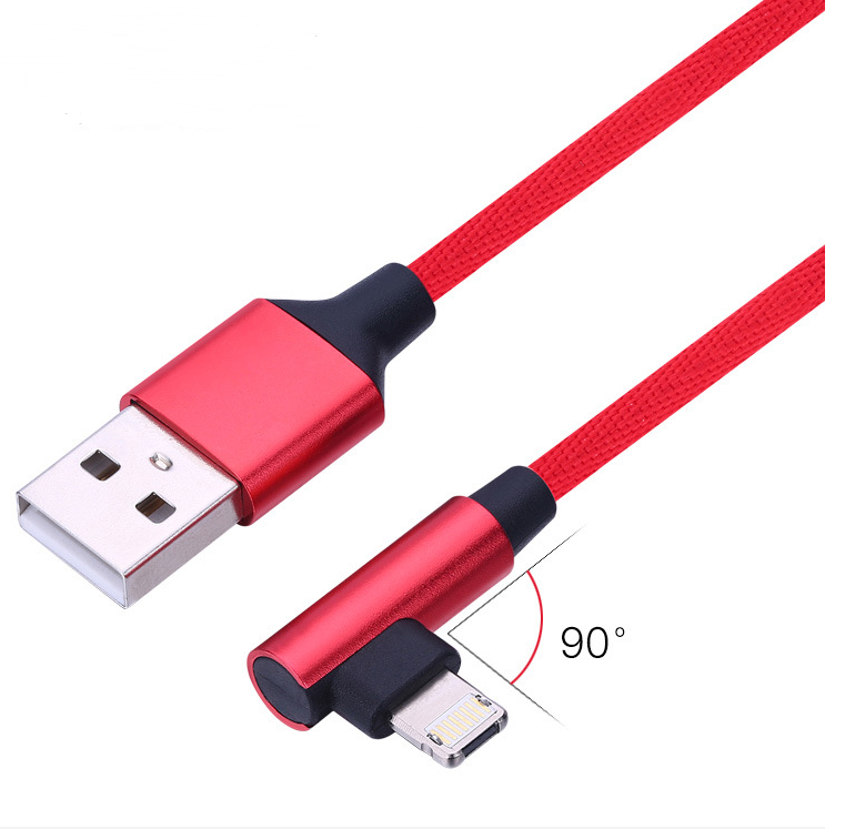 90-Degree USB Charging Cable for Apple & Android Axl