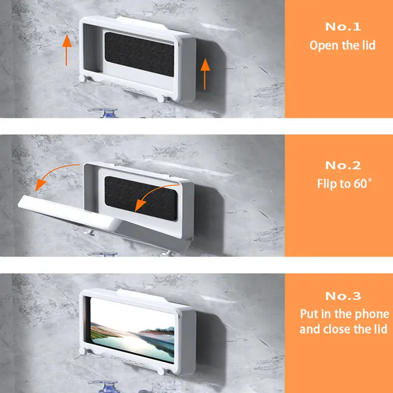 Waterproof Shower Phone Holder with Anti-Fog Touch Screen Axl