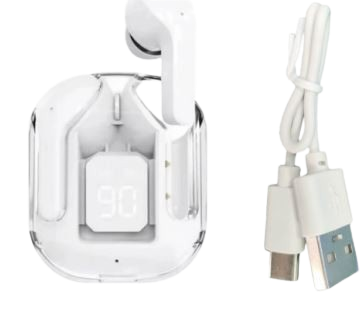 Colorful Sound Wireless Bluetooth Earbuds with Noise Canceling (One Pair) Axl White With Cable