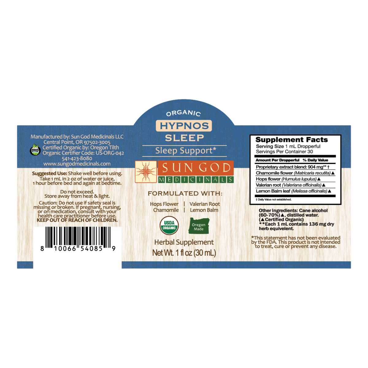 Hypnos Sleep Herbal Tincture Axl