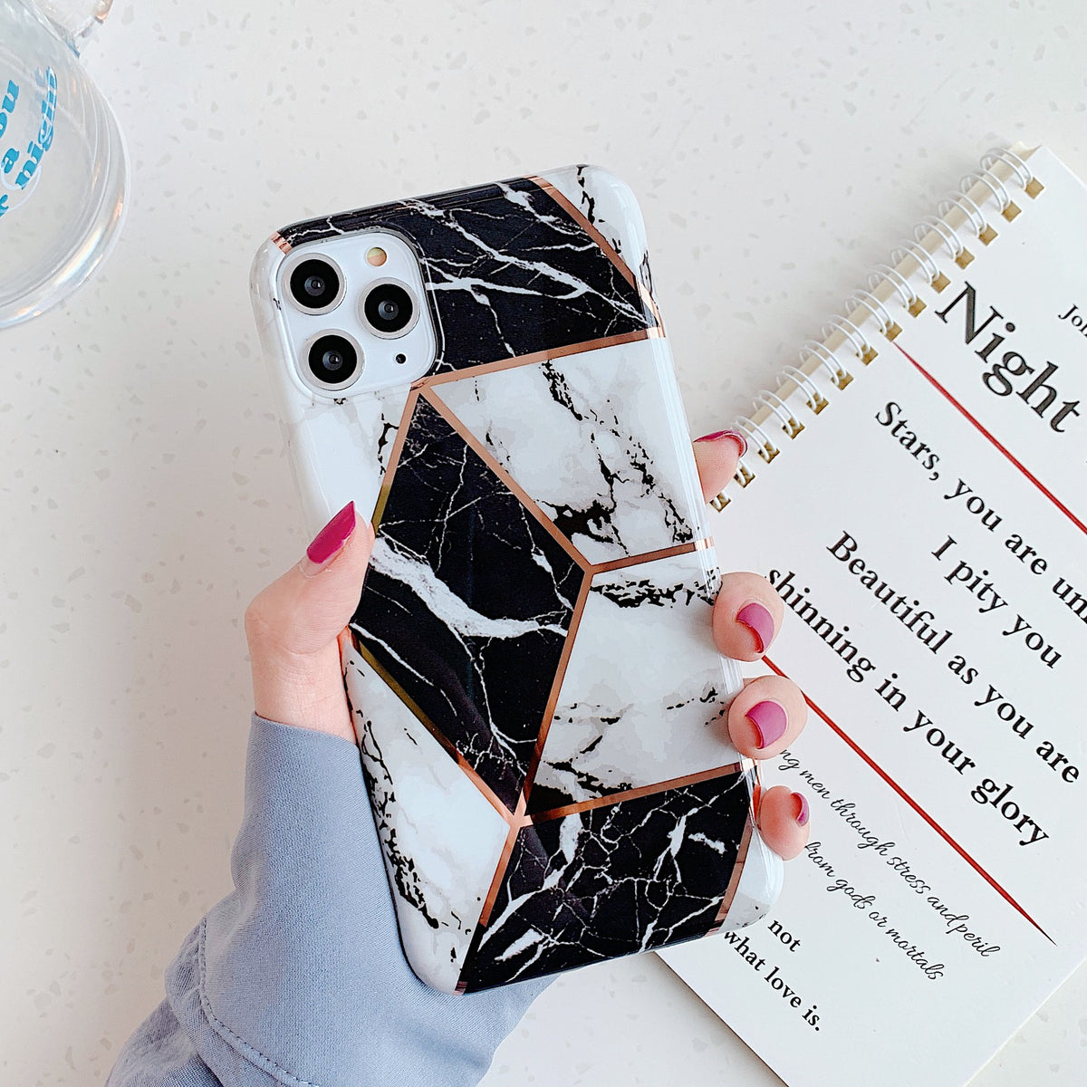 Stitched Marble Phone Case Axl Black / IPHONE11