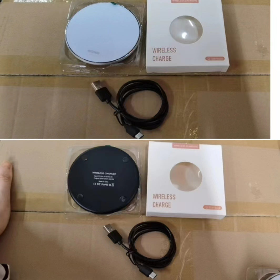 30W Wireless Charging Pad with Aluminum Alloy Design Axl Mirror White / 15W (type-C fast charging line)