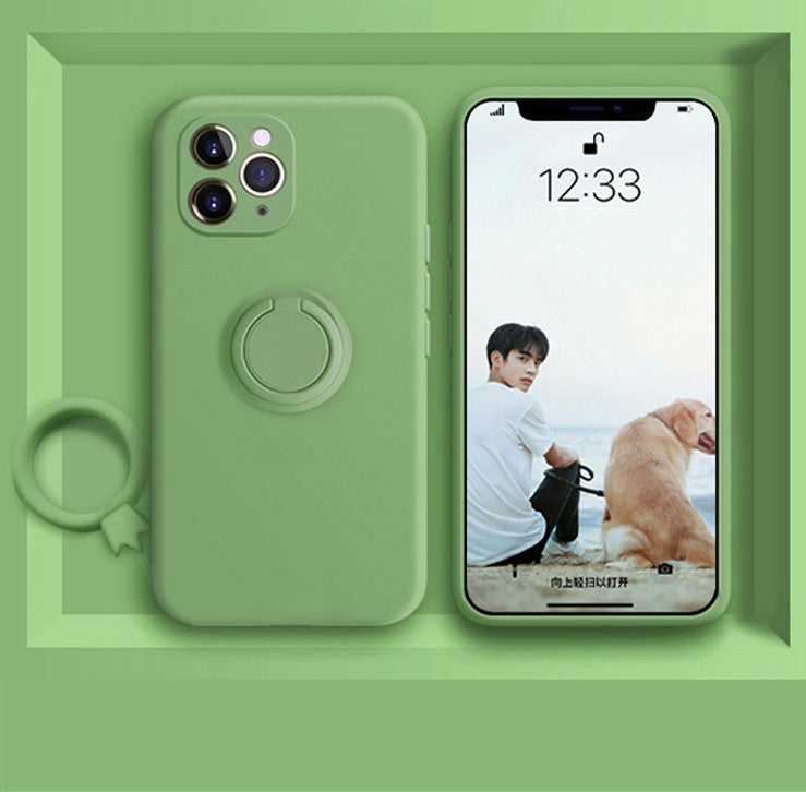 Liquid Silicone Phone Case with Ring Holder and Lens Protection Axl