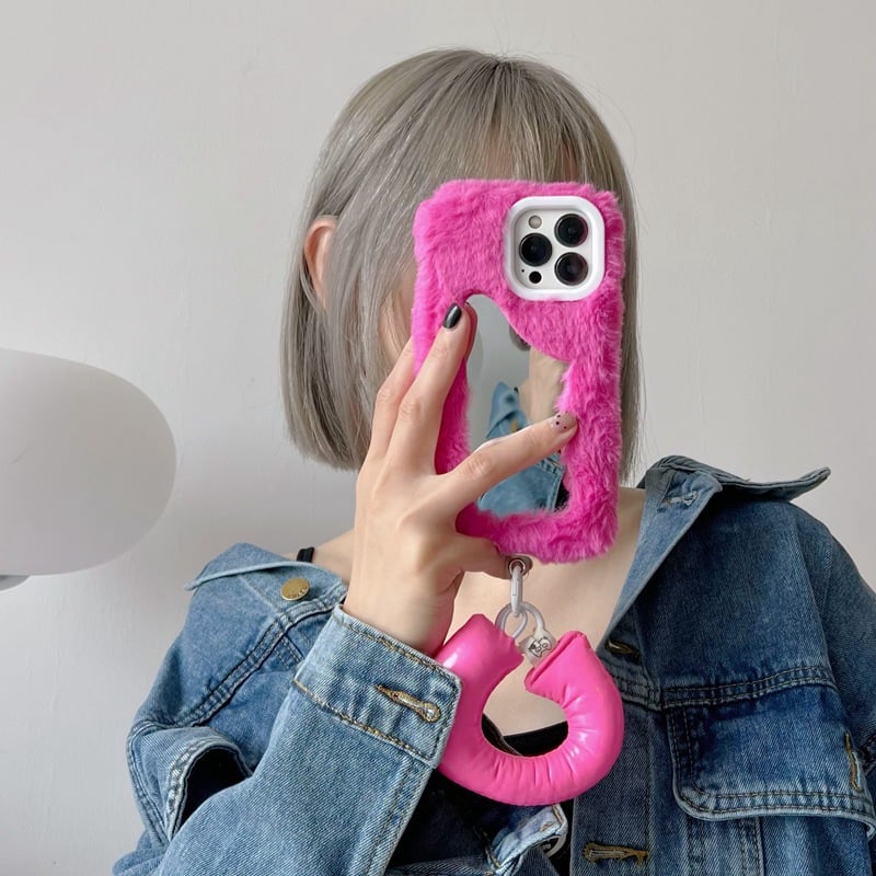 Fluffy Makeup Mirror Phone Case Axl champagne / Iphone12pro Max