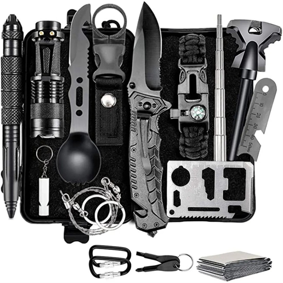 Outdoor Survival Kit Wilderness Tool Set Axl H18557 One Size