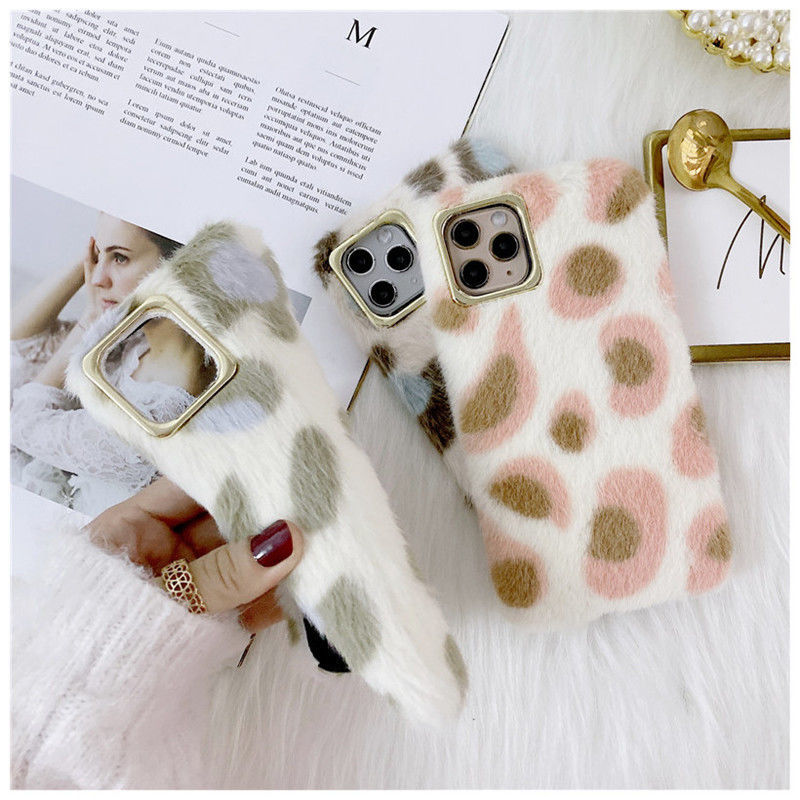 Luxury Leopard Winter Warm Plush Phone Case for iPhone Axl