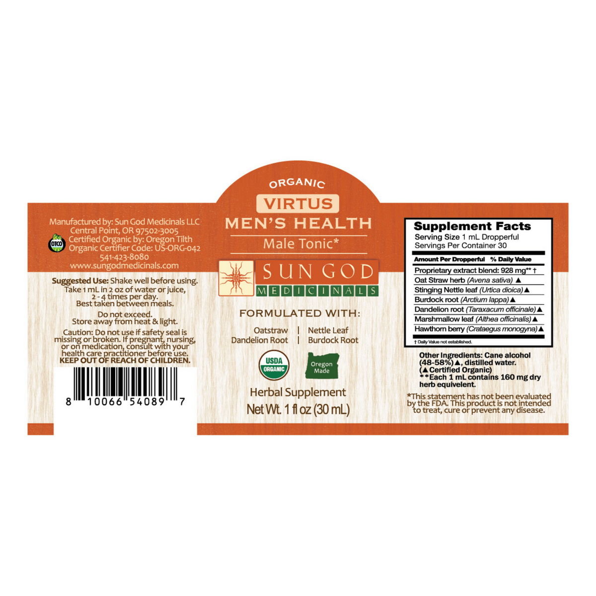 Virtus Men's Health Herbal Tincture Axl