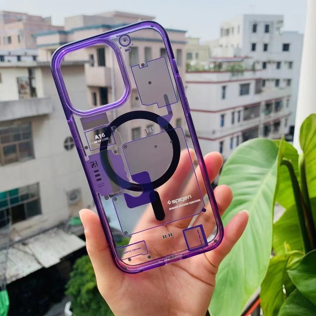 Transparent Acrylic Magnetic Phone Case for iPhone 14 Pro Axl Purple / iPhone 13 Pro Max