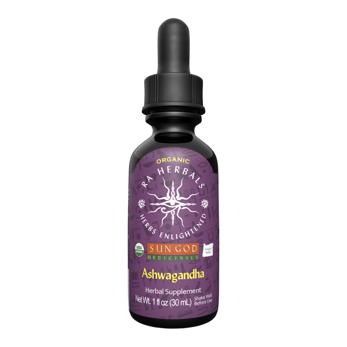 Ra Herbals Certified Organic Ashwagandha Tincture Axl 1 oz.
