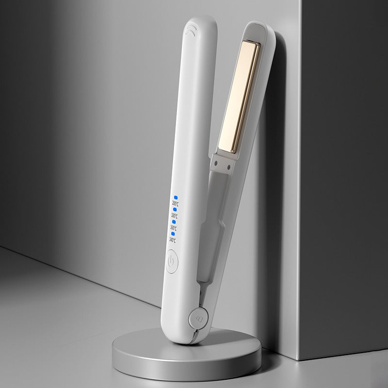 Wireless Rechargeable Hair Straightener & Curler Axl White