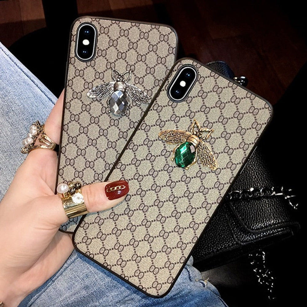 Bee Rhinestone Diamond iPhone Case – Glam TPU+PC Cover Rhinestone Phone Case Axl