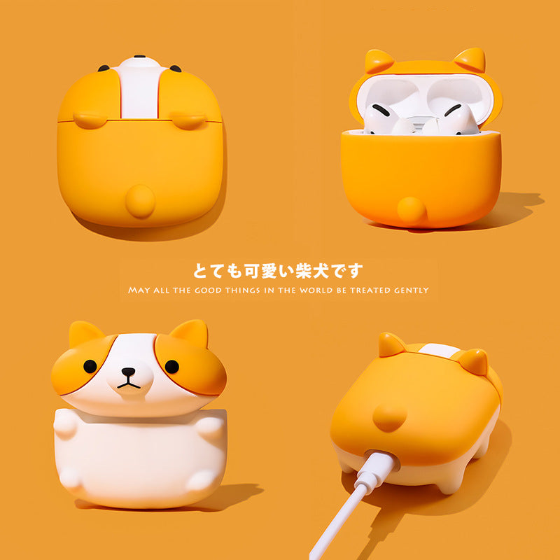 AirPods Pro 2 & AirPods 3 Protective Case Cover Axl [Japanese lying Shiba Inu] liquid silicone★No falling cover / Apple Airpods Pro2 generation