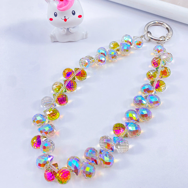 Creative Crystal Phone Chain with Elegant Beads and Design Axl
