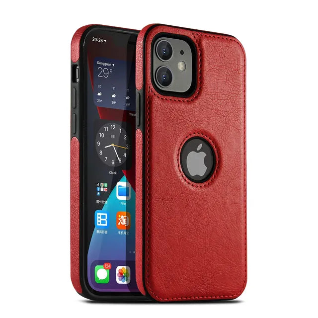 Ultra Thin Leather iPhone 11–15 Pro Case | Slim Business Cover