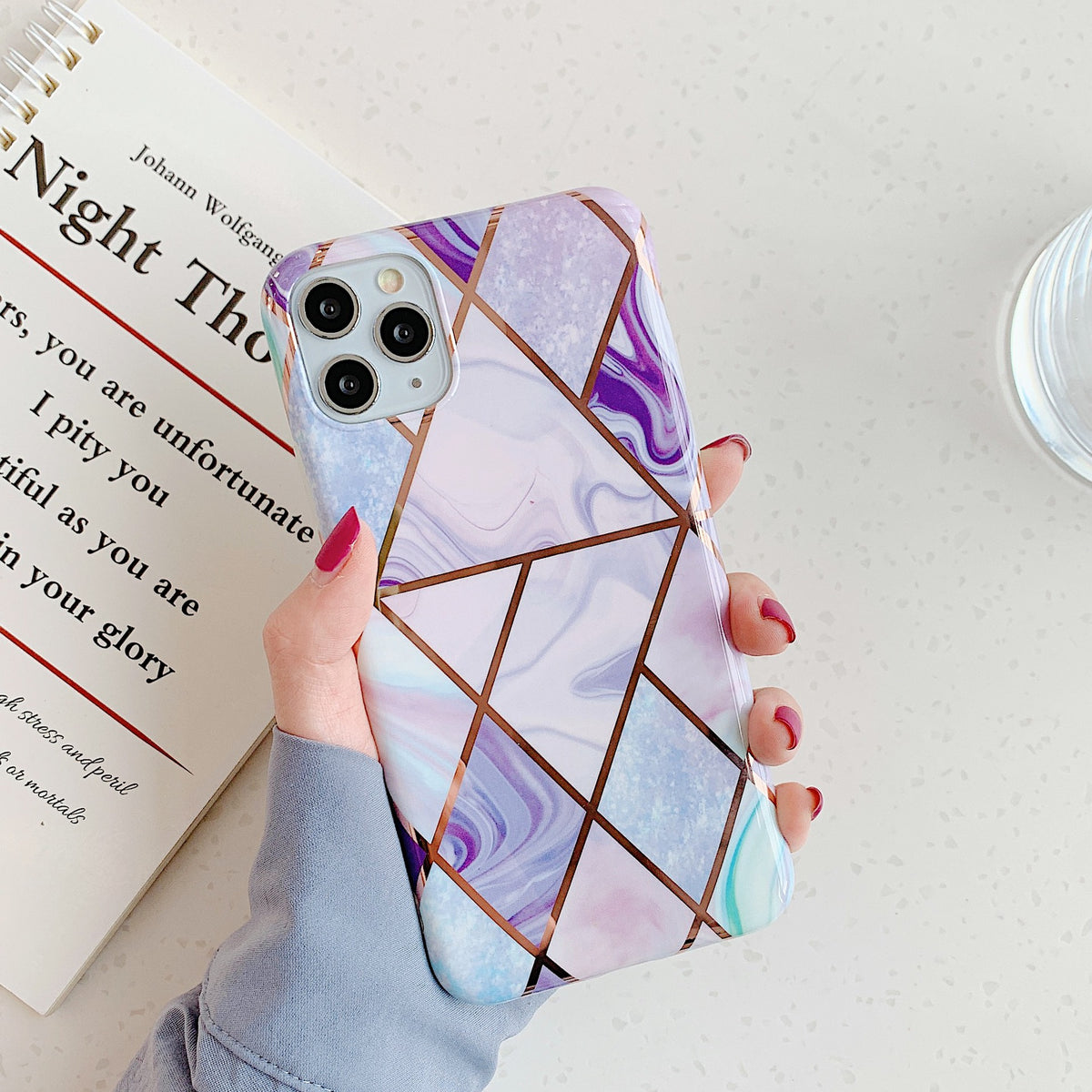Stitched Marble TPU iPhone Case – Geometric Design | Axl