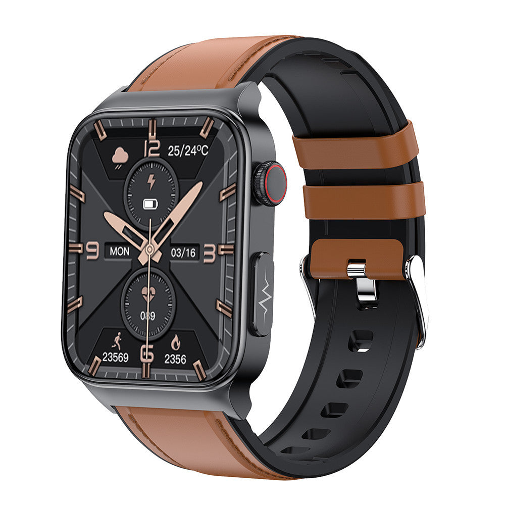 2023 New E500 Smart Watch with ECG Monitoring Axl Brown leather