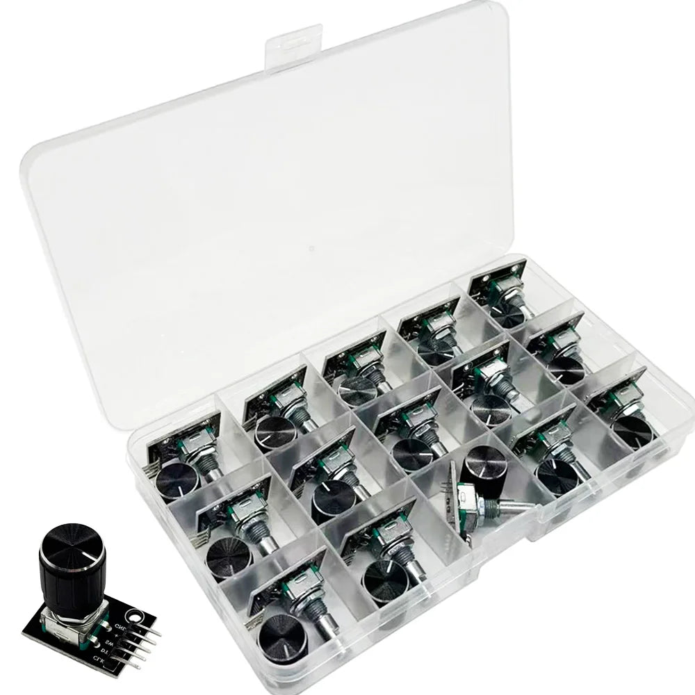 15PCS KY-040 Rotary Encoder Module Kit with Knob Caps – Arduino Encoder Module Kit Axl
